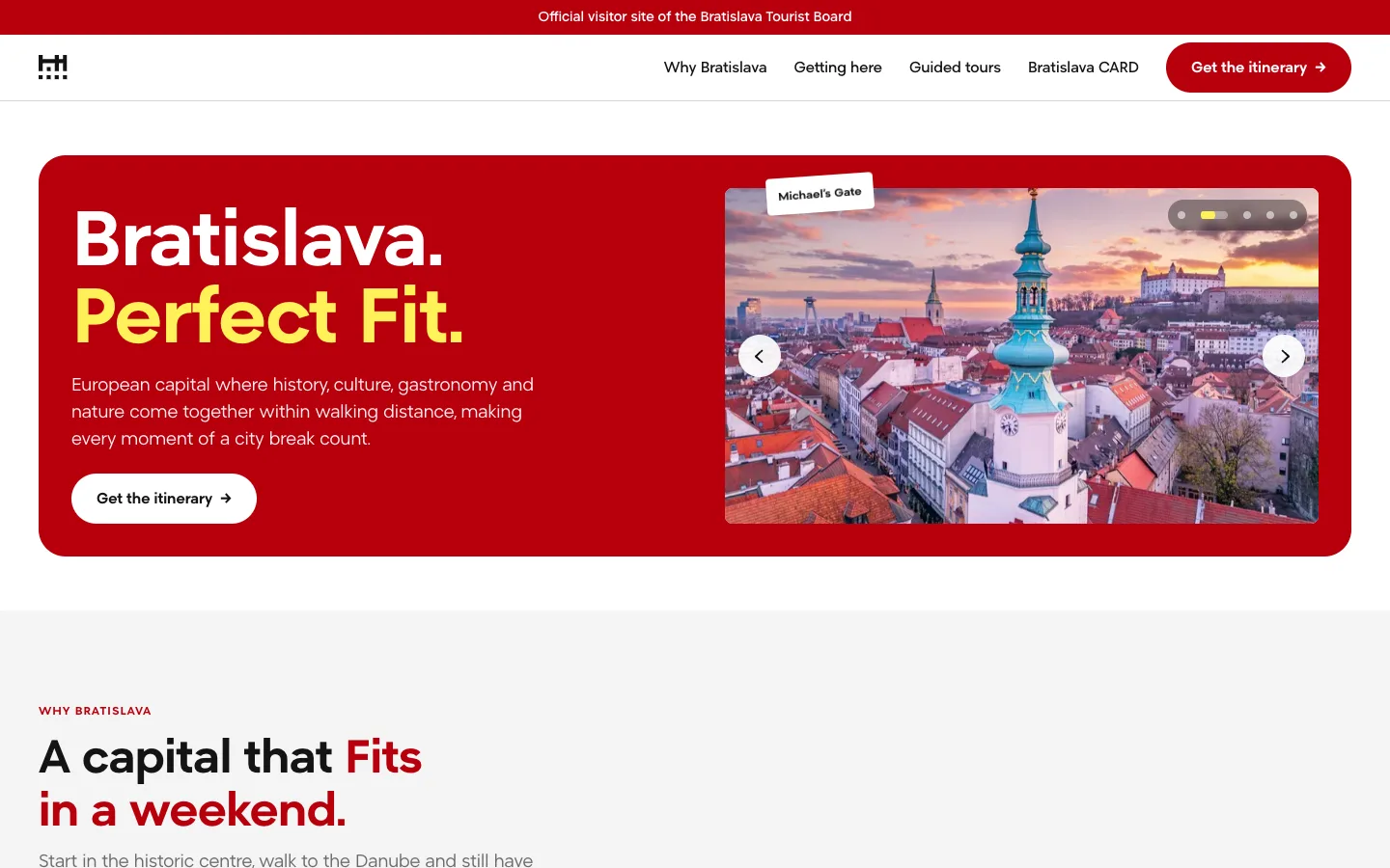 Bratislava. Perfect Fit. city break campaign site