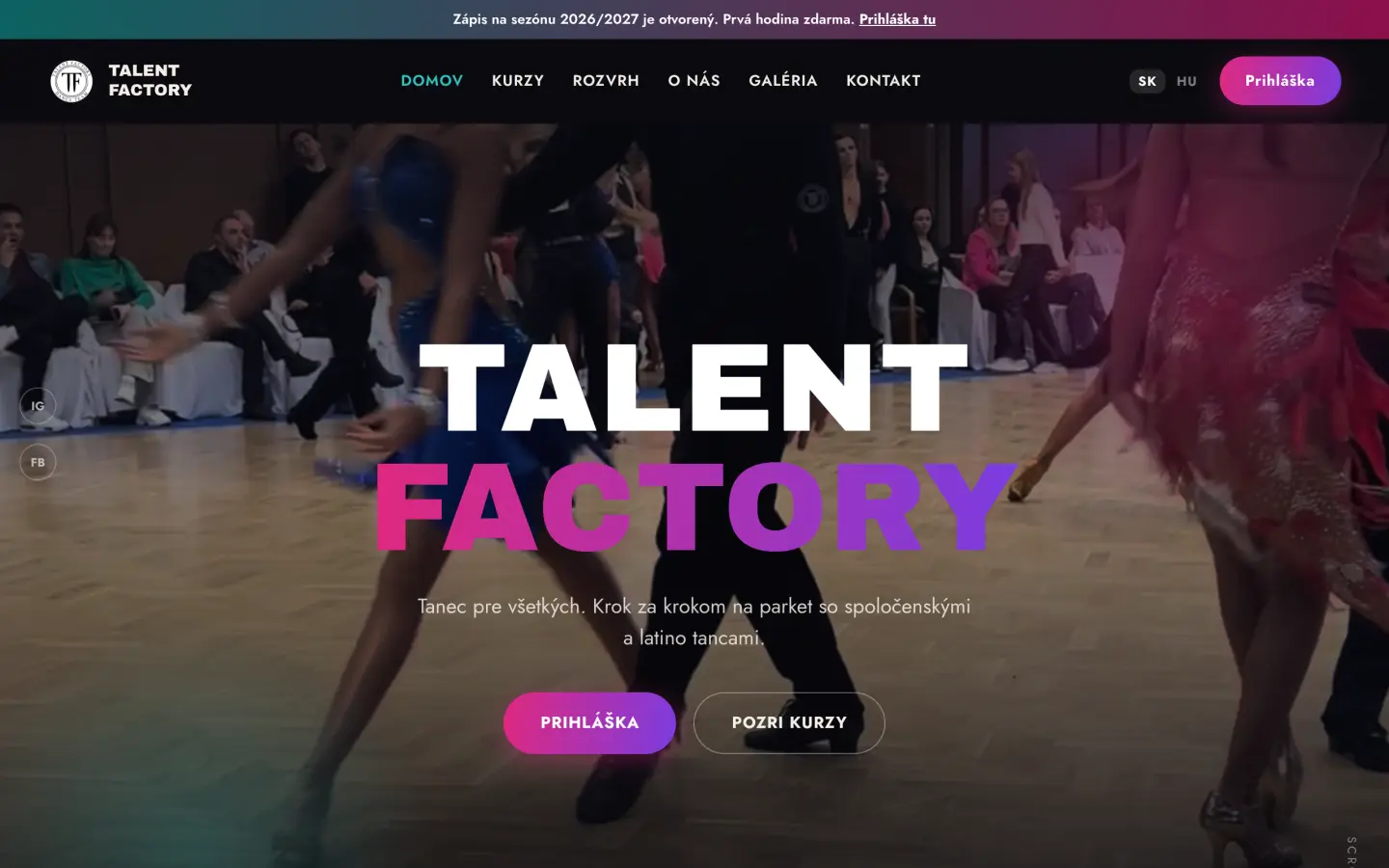 Talent Factory dance school website
